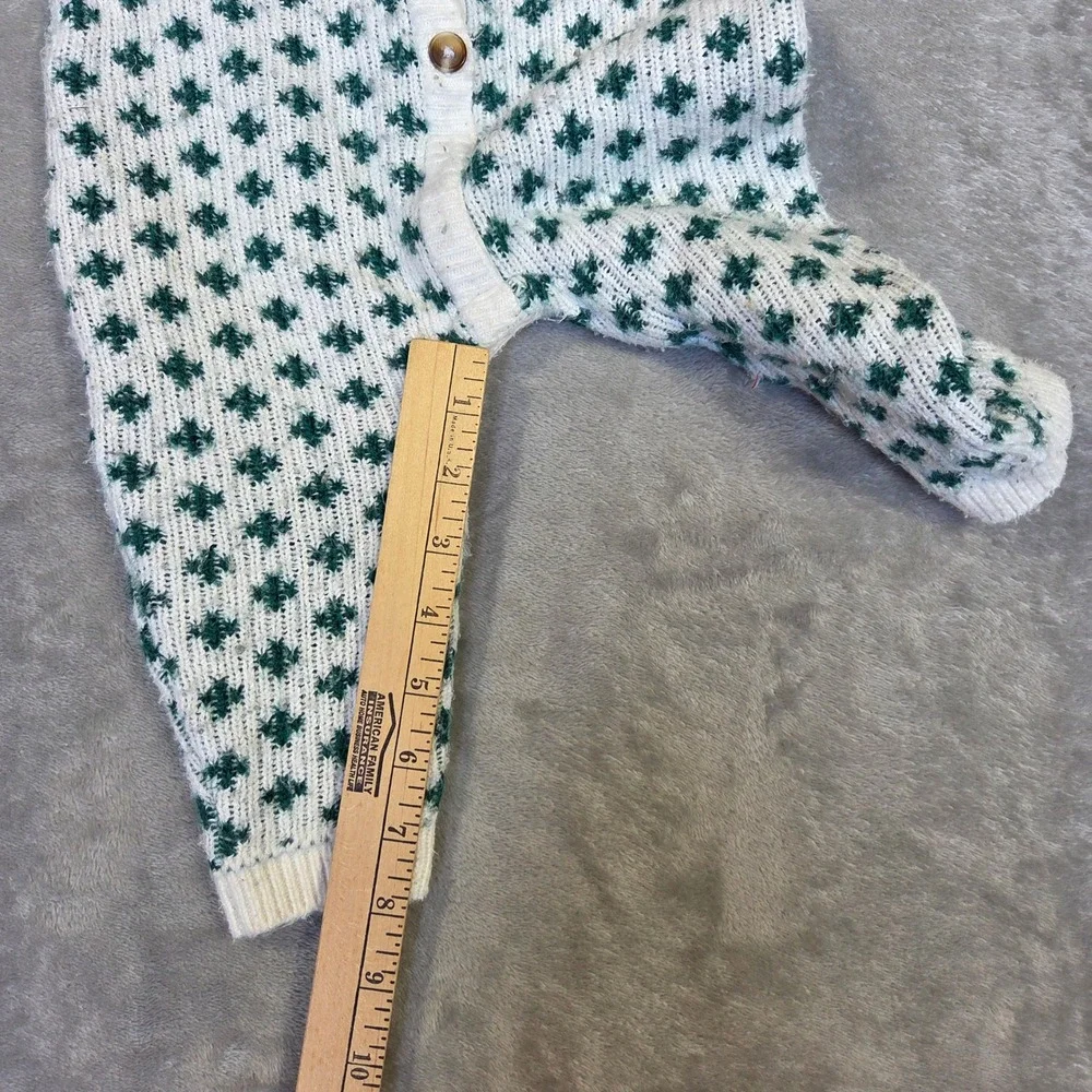 Old Navy Baby Fair Isle Knit Romper Green Yellow Pink 6-12M One-Piece Snaps
